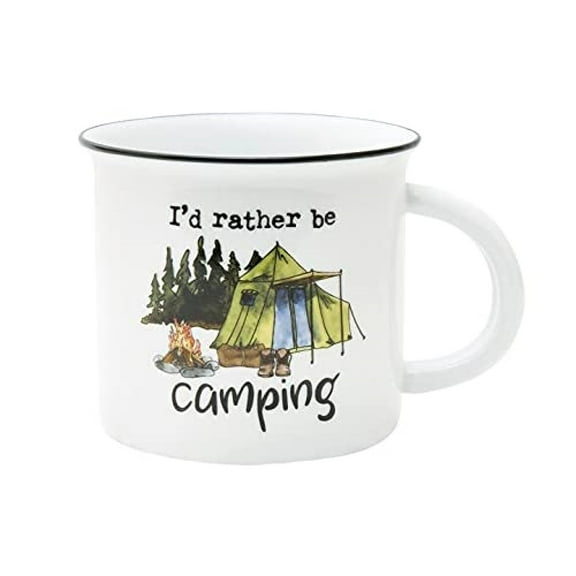 Collins Painting 'I'd Rather Be Camping' Porcelain Mug, White, 12 ounces