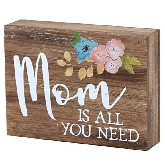 Collins Painting MOM is All You Need Mini Floral Wood Block Sign, 3"