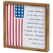 Collins Painting Pledge of Allegiance USA American Flag Wood Sign 12