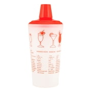 Collins Red Recipe Cocktail Shaker with Jigger Cap and Strainer, 30oz