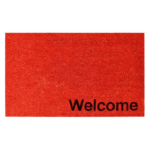 Collins Red Pastel Welcome Doormat, 17" x 29"