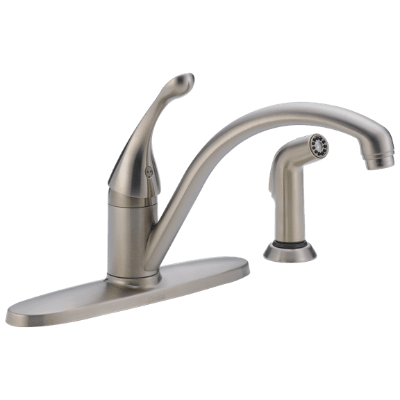 Collins Single Handle Kitchen Faucet with Spray in Stainless 440-SS-DST