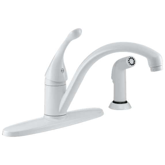 Collins Single Handle Kitchen Faucet with Spray in White 440-WH-DST