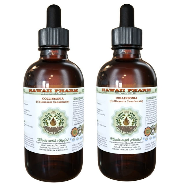 Collinsonia (Collinsonia Canadensis) Glycerite, Dried Root Alcohol-Free Liquid Extract, Stone Root, Glycerite Herbal Supplement 2x2 oz