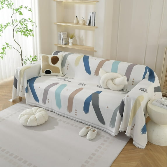 Croniis Graffiti Sofa Cover with Velcro, Pet Friendly Couch Protector, Non Slip, 180*380cm, Three Seat
