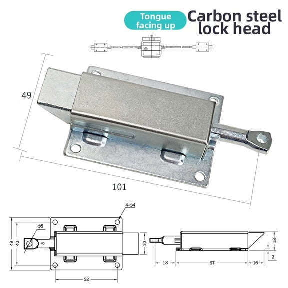 Collision Latch Cabinet Lock Connecting Rod Lock Head Van Trailer Door Tongue