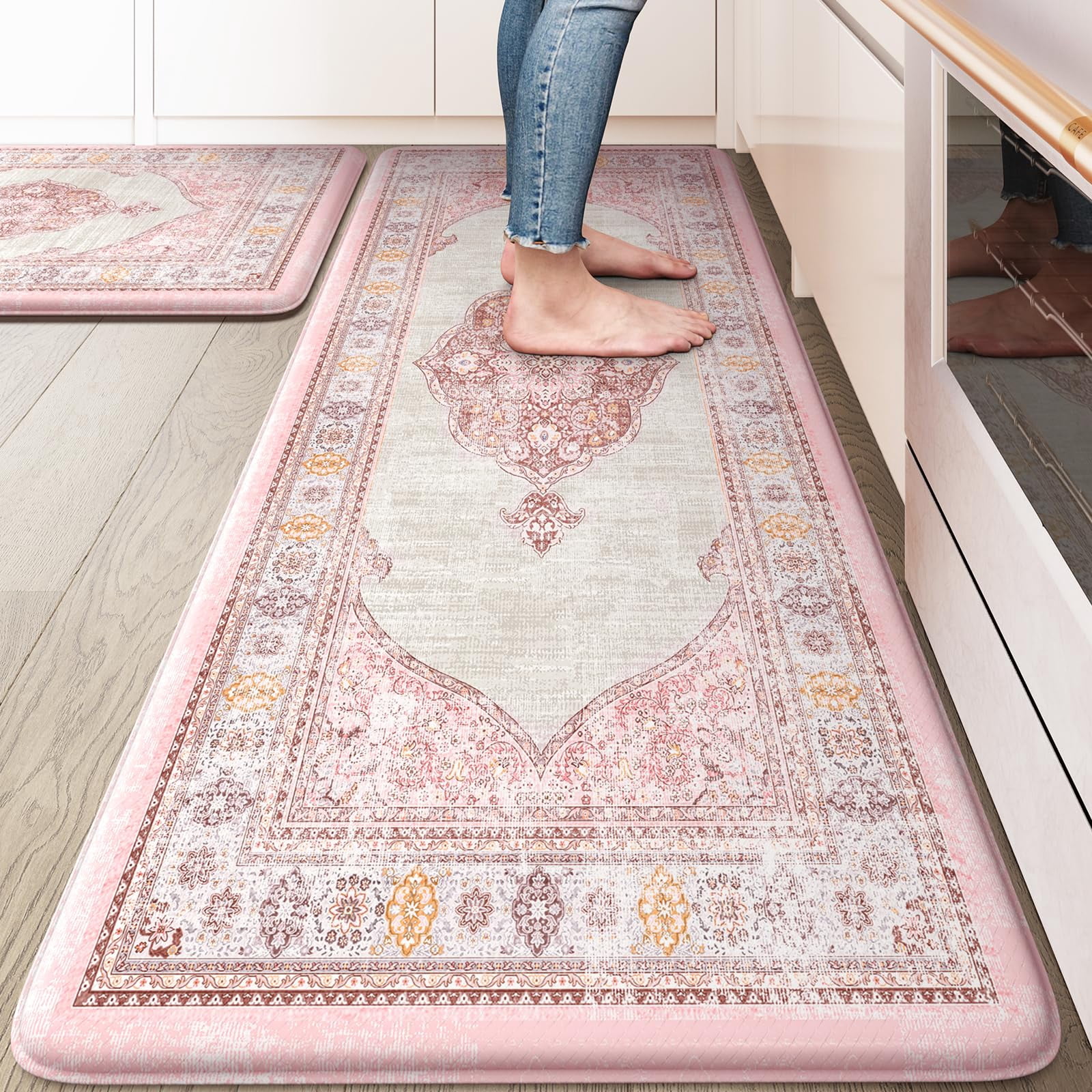 Collive Boho Kitchen Mat Cushioned Anti Fatigue Kitchen Mats ...