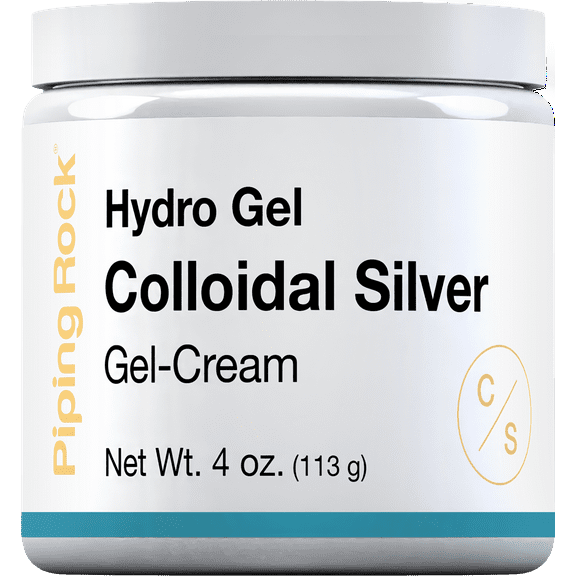 Colloidal Silver Gel | 4 oz | for Skin | Hydro Cream | By Piping Rock