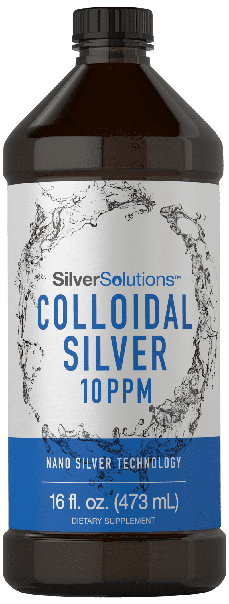 Colloidal Silver Liquid | 10 PPM | 16 fl. Oz (473 mL) | With Nano Silver Technology Solutions | by Carlyle