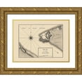 thumbnail image 1 of Collot 14x11 Gold Ornate Wood Framed with Double Matting Museum Art Print Titled - Fort Niagara New York Plan - Collot 1796, 1 of 4