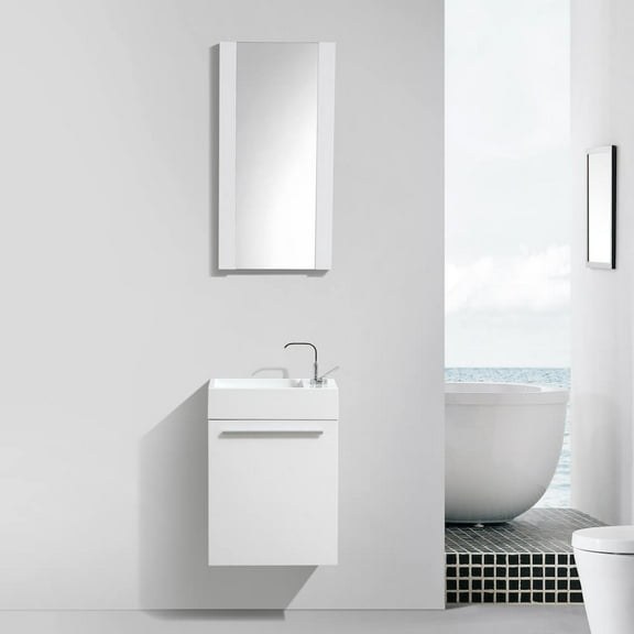 Colmar 18" Floating Vanity with Sink - Glossy White