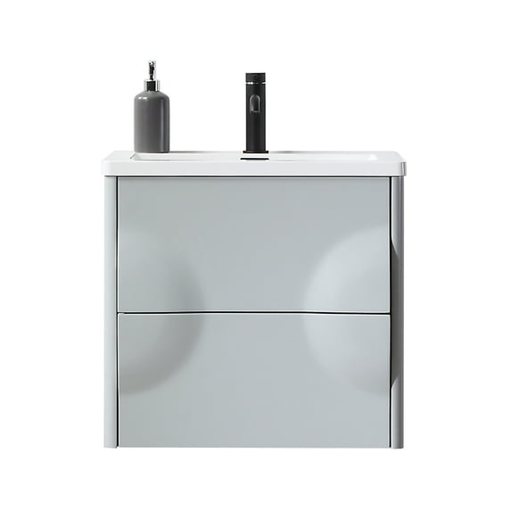 Colmar 24" Light Gray Wall Mount Bathroom Vanity