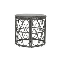 Colmar Outdoor Wicker Side Table, Gray