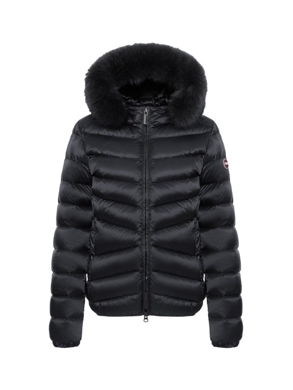Quilted Down Coat With Detachable Synthetic Fur Hood (Women's)