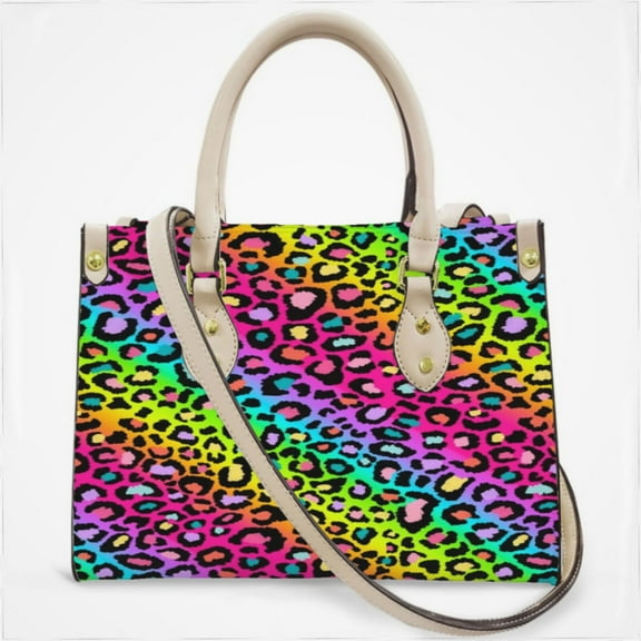 Colofrul Rainbow Leopard Cross Body Bags For Women Small Leather Female Handbags Fashion Top-Handle Totes