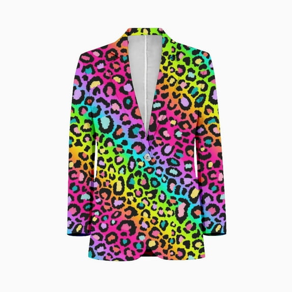 Colofrul Rainbow Leopard Mens Suits Shawl Collar Slim Fit Suit Mens Groom Jacket Tuxedos for Wedding Dress Evening