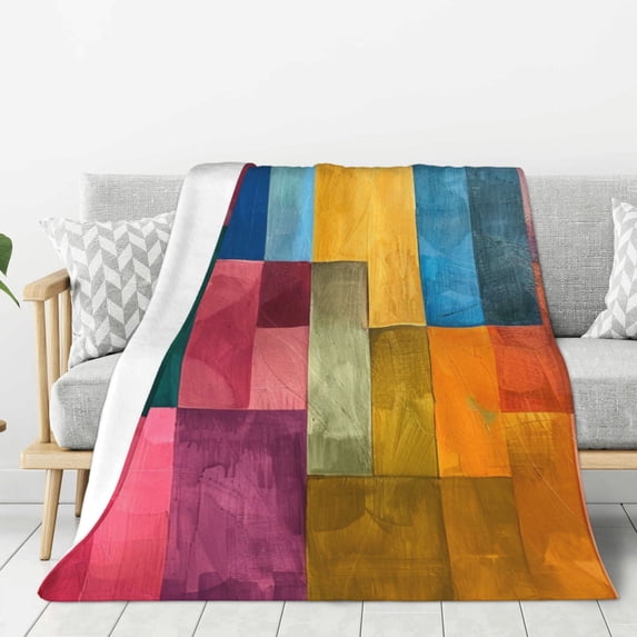 Coloful Plate Lightweight Plush Fuzzy Cozy Soft Blankets 60"X50"