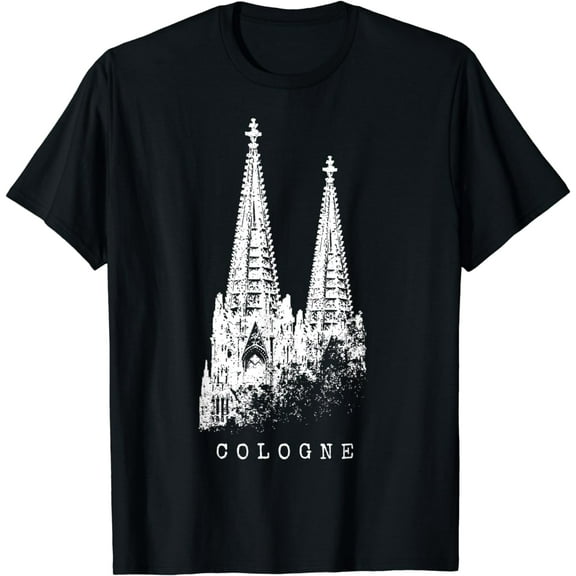Cologne Cathedral Vintage Silhouette Köln German, Skyline T-Shirt mens t hirt men，black，women，misfits，journey ，boys