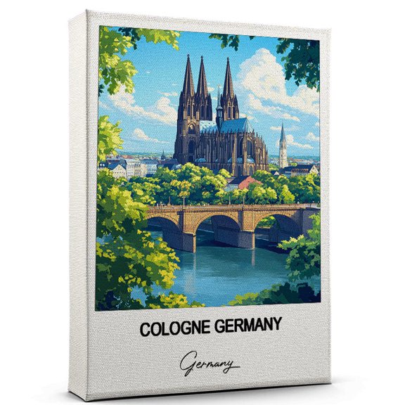 Cologne Germany Travel Decorative Art Canvas Germany Canvas Colorful Travel Wall Decor for Any Room Makes a Thoughtful Gift
