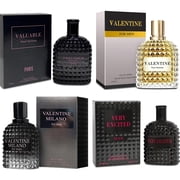 Cologne Gift Set for Men Valentine Cologne for Men Valentine Milano, Valentine, Very Excited, Valuable Paris Premium Gifts 100ML*4