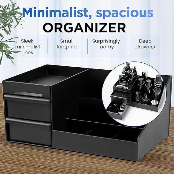 Cologne Organizer for Men Cologne Stand Organizador de Perfumes Dresser Organizer Countertop Mens Bedroom Essentials Gifts for Men(Black-M)