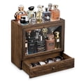 thumbnail image 1 of Honiway Cologne Organizer for Men, Large Capacity Dustproof Cologne Holder with Drawer Storage Perfume Stand Organizer (Light Brown), 1 of 8