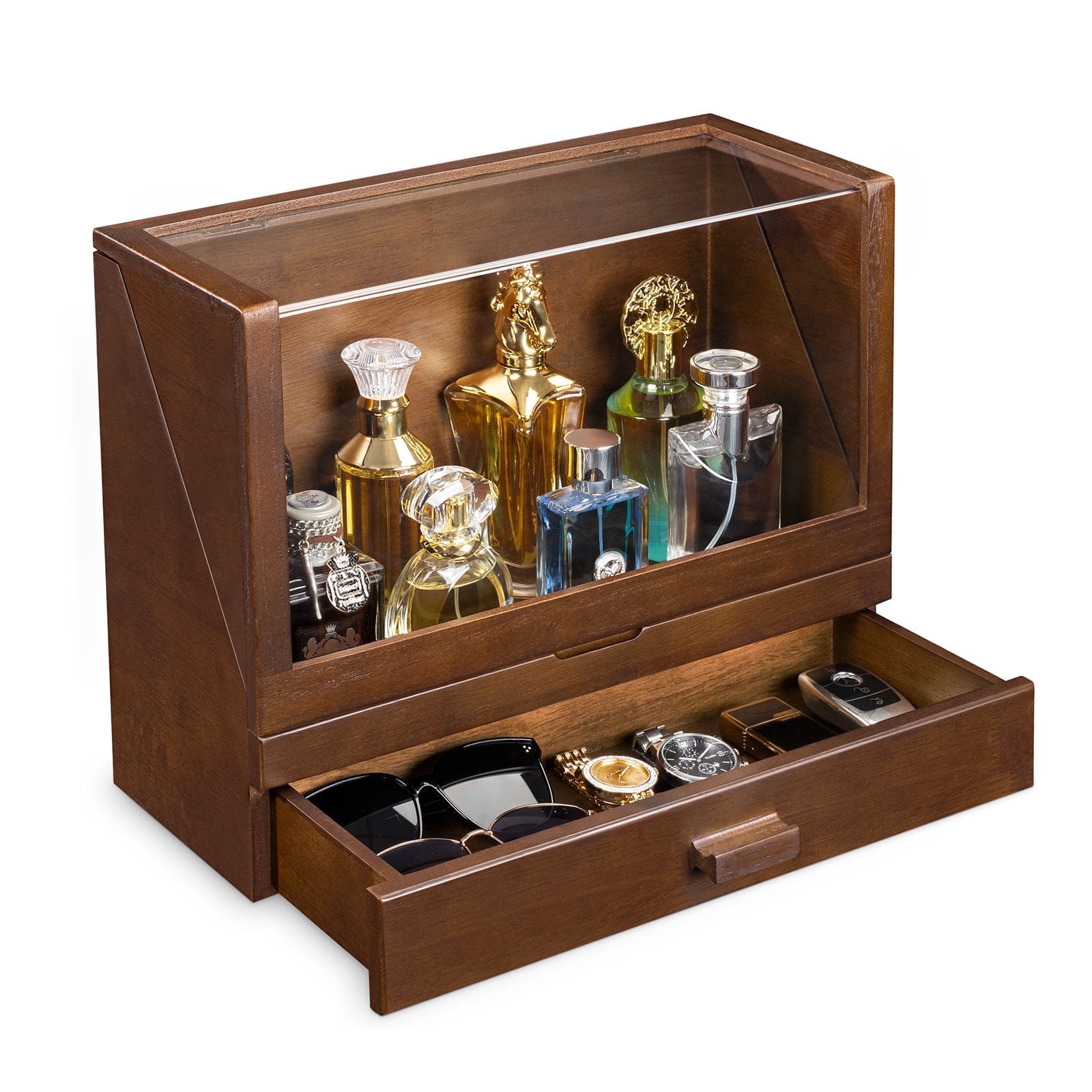 Honiway Cologne Organizer for Men, Wood Perfume Organizer Storage with ...
