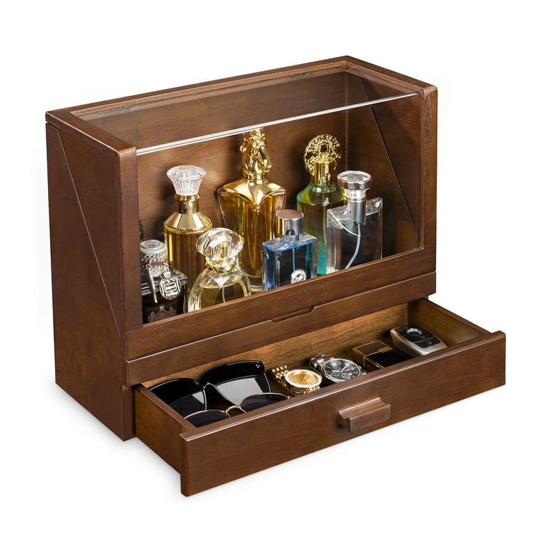 Cologne Organizer for Men, Wood Perfume Organizer Storage with