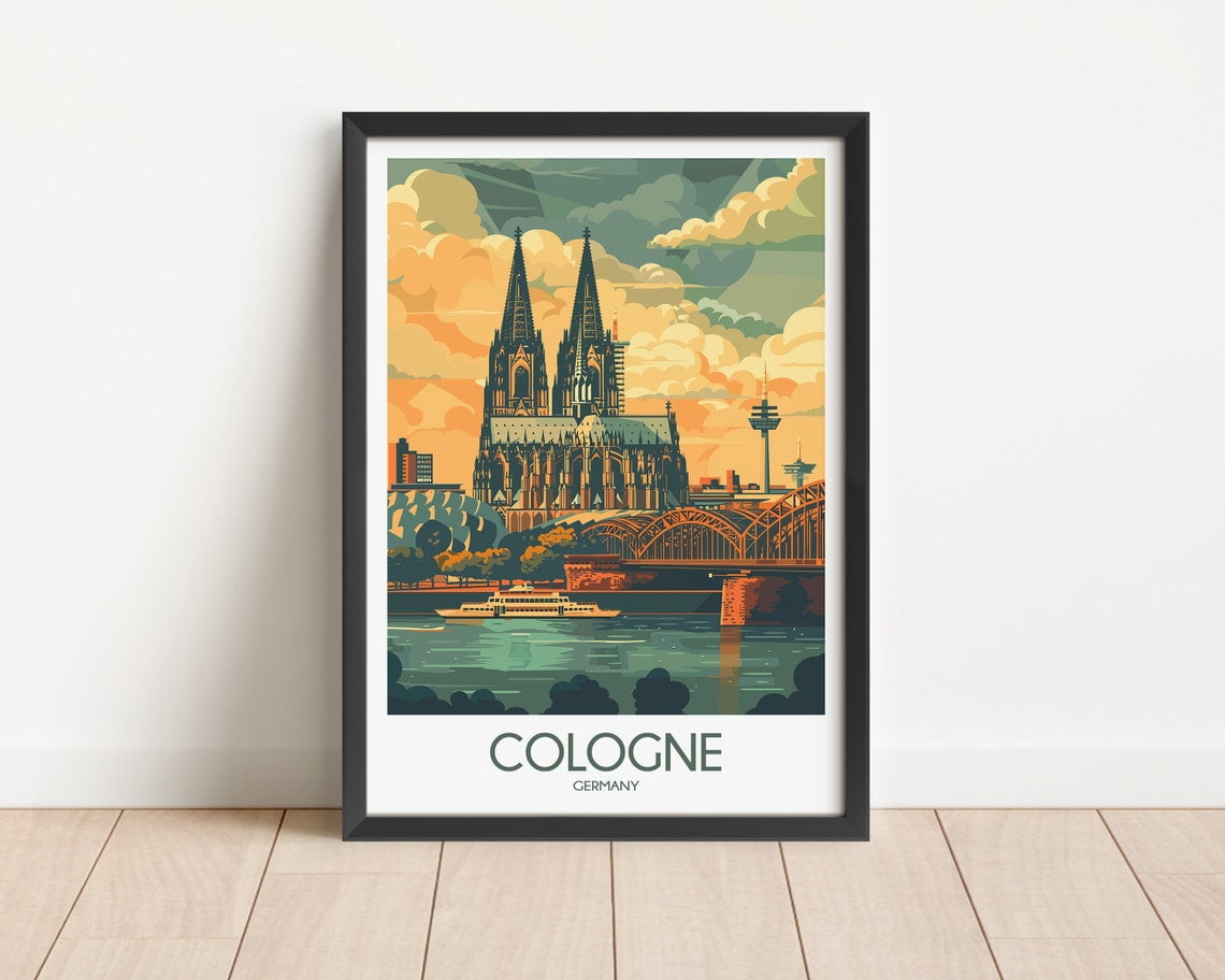 Cologne Poster Germany Scenic Cityscape Wall Art Decor, Unframed Poster ...