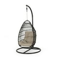 thumbnail image 1 of Coloma Outdoor Wicker and Rope Foldable Hanging Chair with Stand, Multibrown, Tan, and Black, 1 of 5