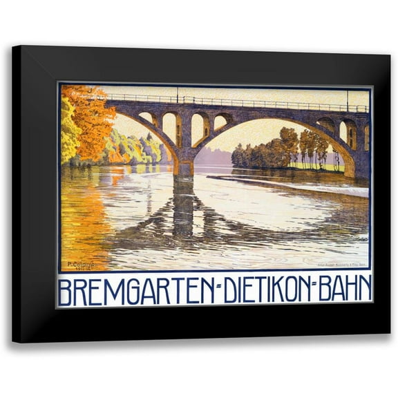 Colombi, Plinio 14x11 Black Modern Framed Museum Art Print Titled - Bremgarten-Dietikon-Bahn