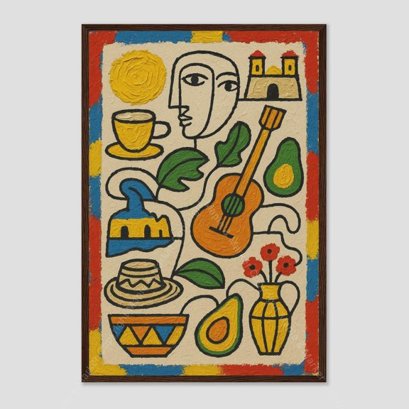 Colombia Abstract Map Wall Art Print