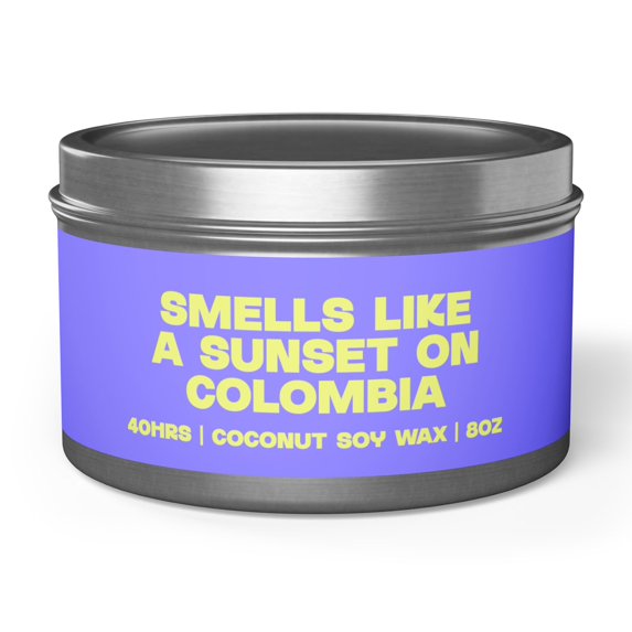 Colombia Colombian Moving Away Tin Candle Gifts Funny Home Office Decor