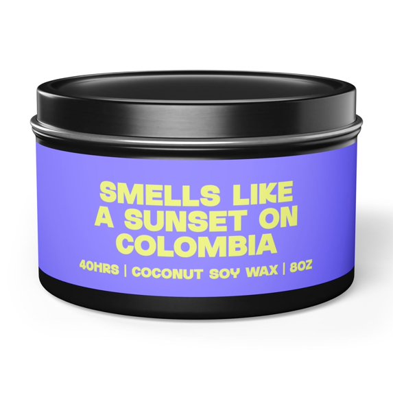 Colombia Colombian Moving Away Tin Candle Gifts Funny Home Office Decor