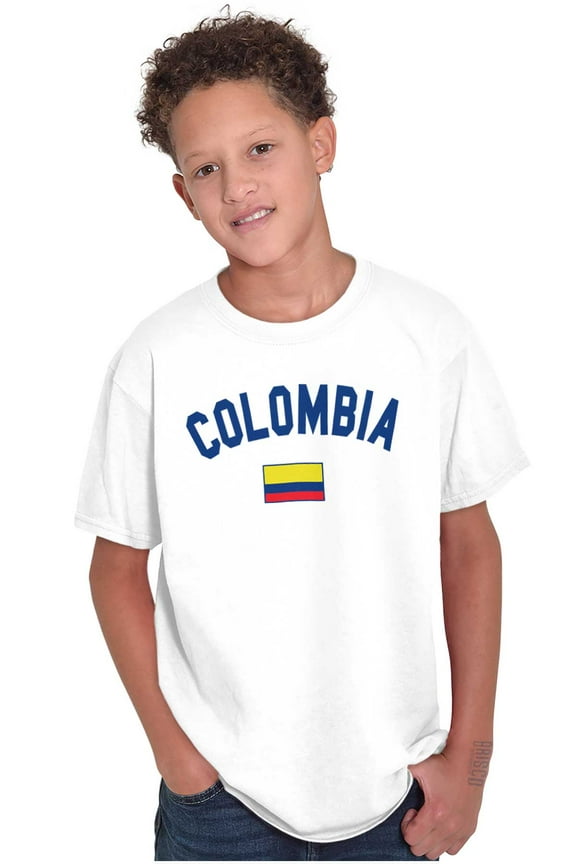 Colombia Country Flag Soccer Fan Pride Crewneck T Shirts Boy Girl Teen Brisco Brands X