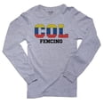 thumbnail image 1 of Colombia Fencing - Olympic Games - Rio - Flag Men's Long Sleeve Grey T-Shirt, 1 of 2