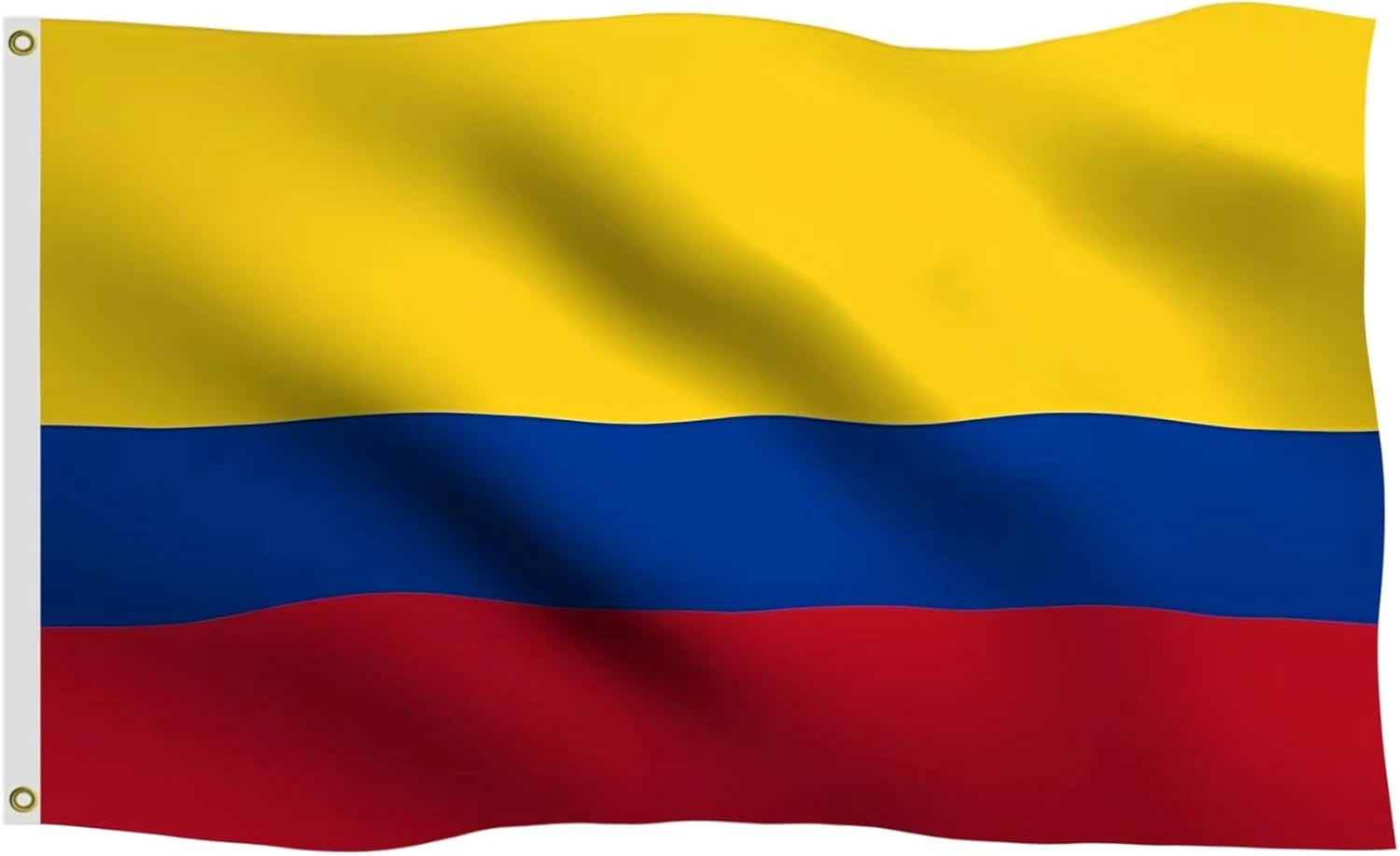 Colombia Flag 2x3 FT, Outdoor and Indoor Polyester Flags, Double Stitched Colombian National Flags with Brass Grommets and Stronger Header. (2X3)