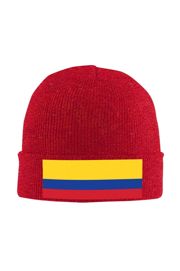 Colombia Flag Beanie Hat Knit Hat Skull Cap for Men Women Winter Hat Red