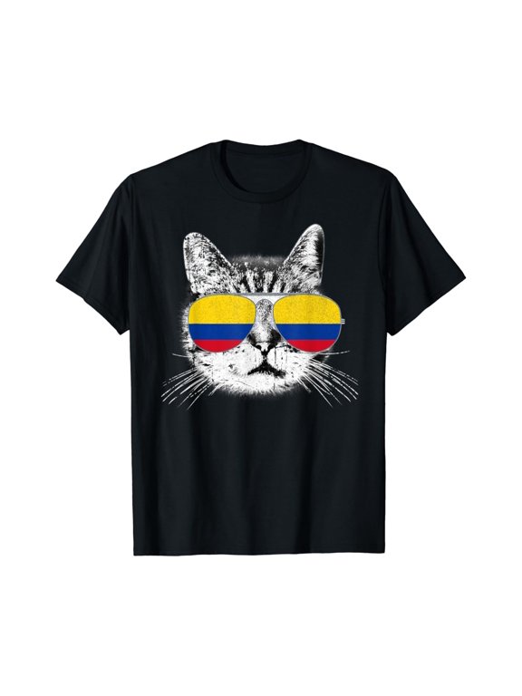 Colombia Flag Colombian Cat Men Women Tee T-Shirt