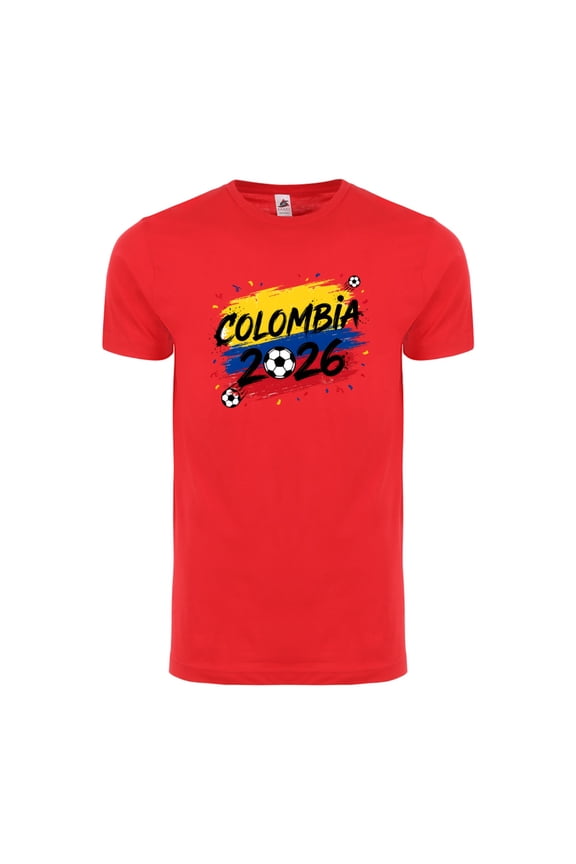 Colombia Flag Graphic T-Shirt World Cup 2026 – Unisex Soccer Fan Shirt – Colombia Supporter Tee - Red - 3XL