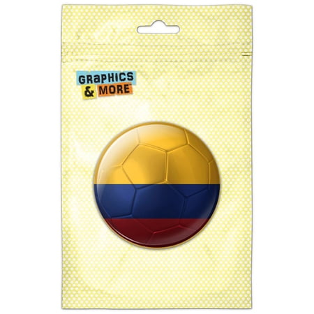Colombia Flag Soccer Ball Futbol Football Pinback Button Pin Badge