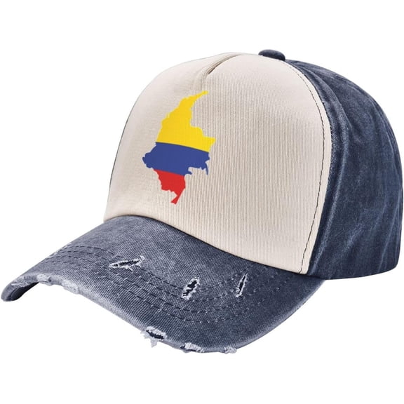 Colombia Flag Style Retro Colombian Hat Adjustable Baseball Cap Dad Hat Trucker Hat for Women Men,Dark Red