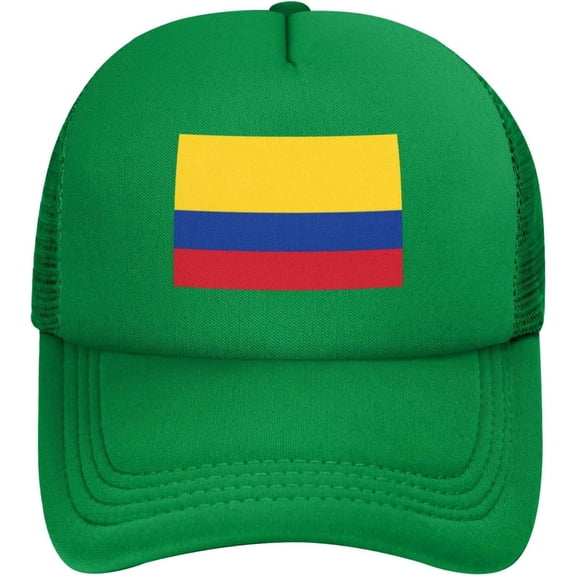 Colombia Flag Vintage Style Retro Colombian Mesh Baseball Cap Adjustable Dad Hat Trucker Hat for Women Men,Black