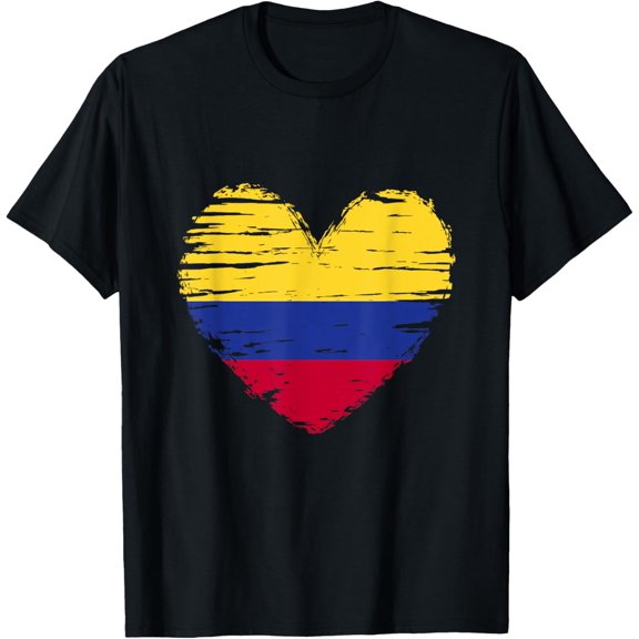 Colombia Heart Colombian Flag Colombian Pride T-Shirt