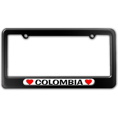 Colombia Love with Hearts License Plate Frame