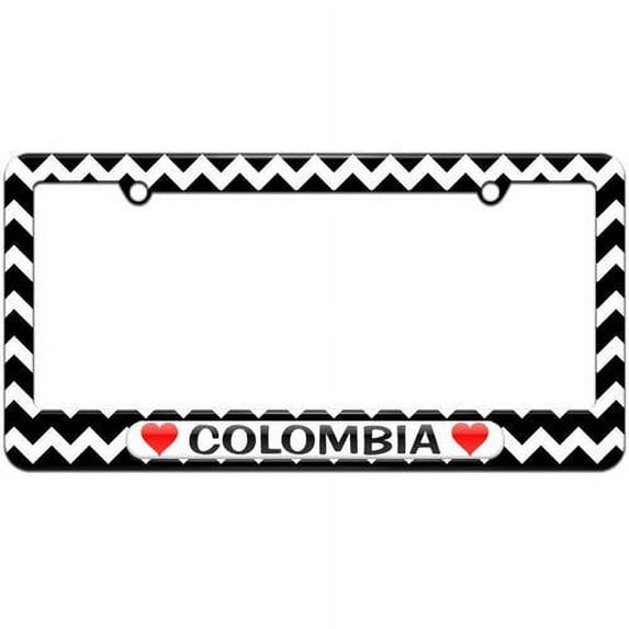 Colombia Love with Hearts License Plate Tag Frame, Multiple Colors