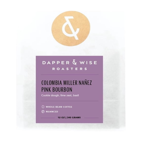 Colombia Miller Naez - Roasted by Dapper & Wise - Freshly Ground Coffee - 12oz Bag