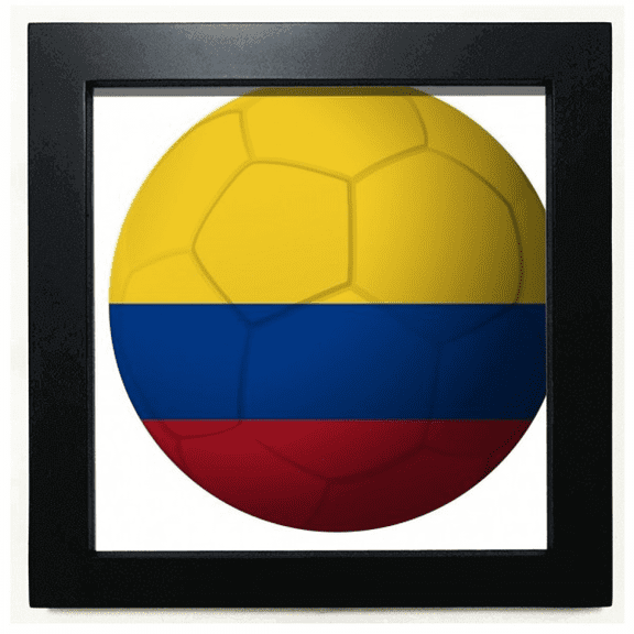 Colombia National Flag Soccer Football Black Square Frame Picture Wall Tabletop