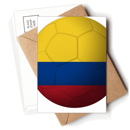 Colombia National Flag Soccer Football Postcards Envelopes Blank Note Cards Mailing