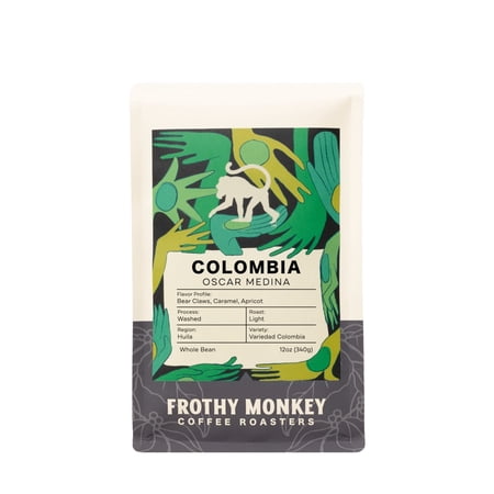 Colombia Oscar Medina - Roasted by Frothy Monkey Coffee Roasters - Freshly Ground Coffee - 12oz Bag